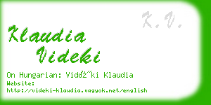 klaudia videki business card